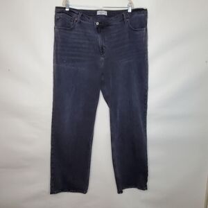 Abercrombie‎ & Fitch The 90's Plus Size Tall Relaxed Jeans 20 L Hi-Rise Raw Hem